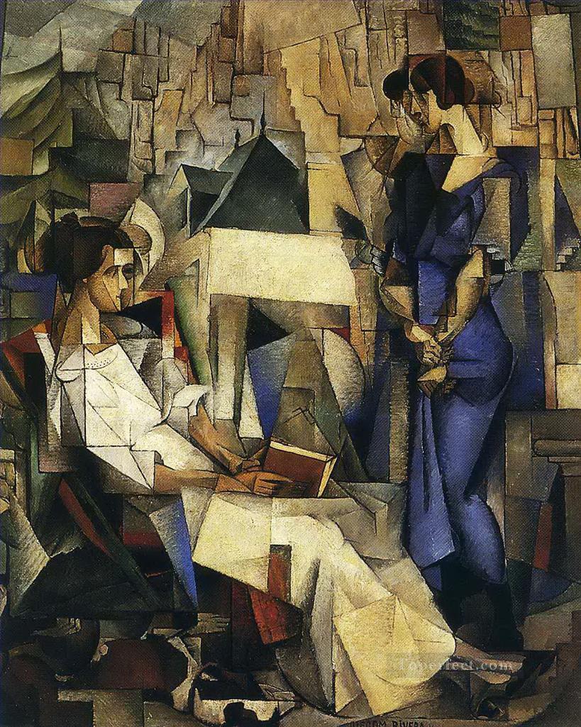 retrato de dos mujeres 1914 Diego Rivera Pintura al óleo